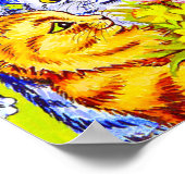 猫の家族が庭に ポスター (角)