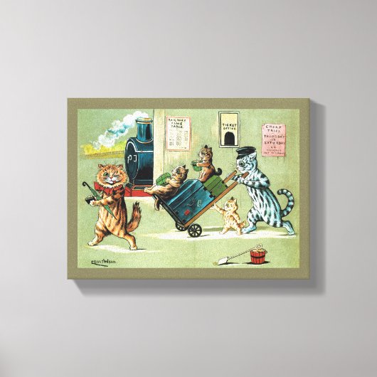 猫の家族の旅行ルイス・ワイン キャンバスプリント (正面)