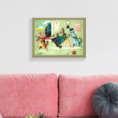 猫の家族の旅行ルイス・ワイン キャンバスプリント (インサイチュ (リビング))