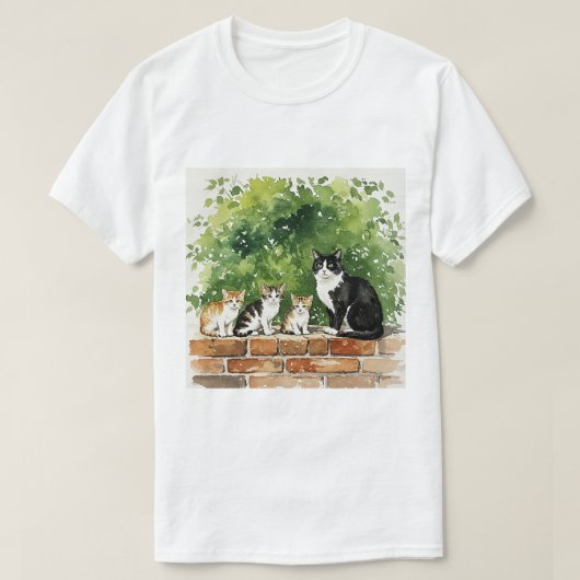 猫の家族 Tシャツ (デザイン正面)