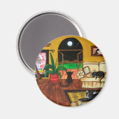 猫の家 – 満月 マグネット (正面/裏面)