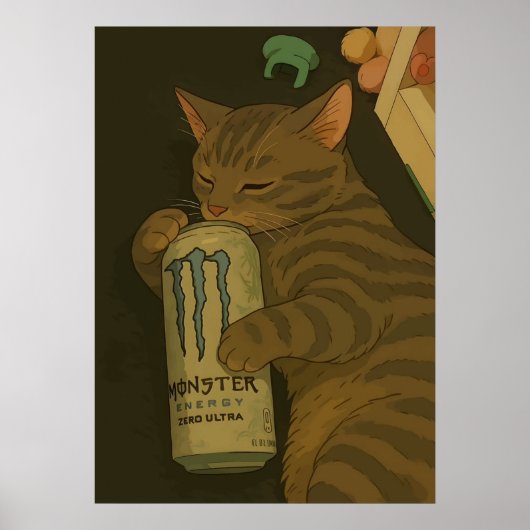 猫の寝顔ミーム ポスター (正面)