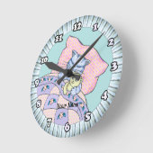 猫の就寝時間 ラウンド壁時計 (傾斜)