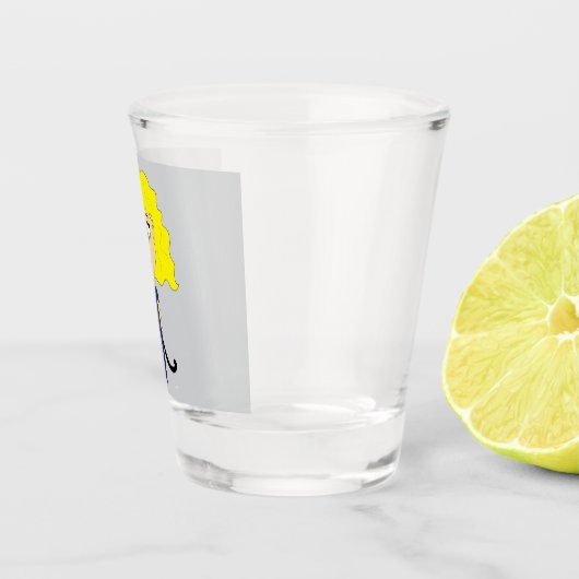 猫の尾のようなチビ（小さくかわいく書いた感じ） ショットグラス (右)