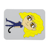 猫の尾のようなチビ(小さくかわいく書いた感じ) マグネット (横)