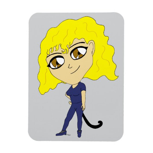 猫の尾のようなチビ(小さくかわいく書いた感じ) マグネット (縦)