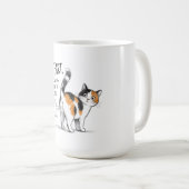 猫の屁イラスト入り コーヒーマグ - 三毛猫 コーヒーマグカップ (正面右)