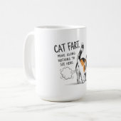 猫の屁イラスト入り コーヒーマグ - 三毛猫 コーヒーマグカップ (正面左)