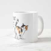 猫の屁イラスト入り コーヒーマグ - 三毛猫 ジャンボコーヒーマグカップ (正面右)