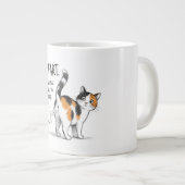 猫の屁 スケッチ コーヒーマグ - 三毛猫 ジャンボコーヒーマグカップ (正面右)