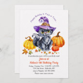 猫の帽子とカボチャ 招待状 (正面/裏面)