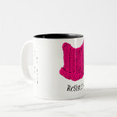 猫の帽子のマグ-午前中少し愛のための… ツートーンマグカップ (正面左)