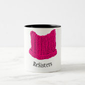 猫の帽子のマグ-午前中少し愛のための… ツートーンマグカップ (中央)