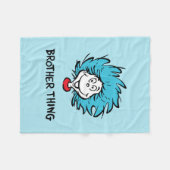 猫の帽子の中の一つ二つ兄弟物 フリースブランケット (正面(横))