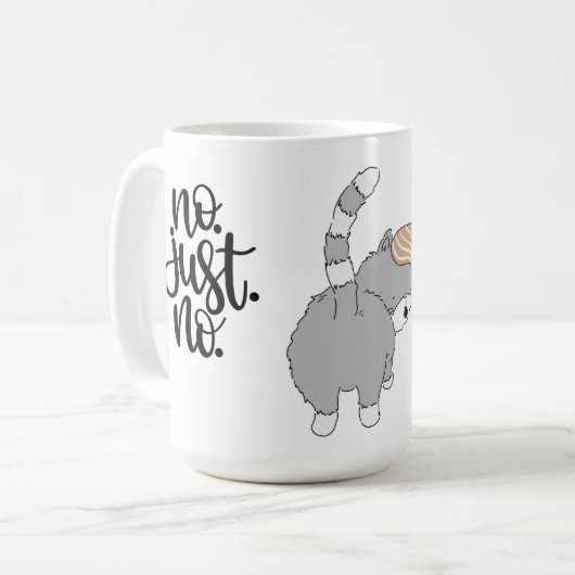 猫の帽子をかぶって外へ出て来るなんて言わないでくれ コーヒーマグカップ (正面左)