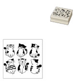 猫の幸せなスタンプ ラバースタンプ (押印)