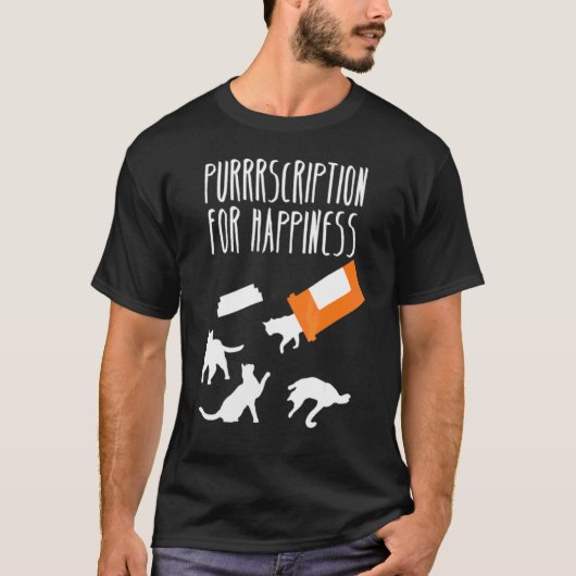 猫の幸せを求める記述 Tシャツ (正面)