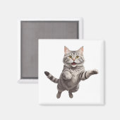 猫の幸よくはしゃぐせなおもしろいが飛び跳ねる マグネット (正面/裏面)