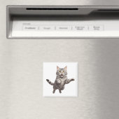 猫の幸よくはしゃぐせなおもしろいが飛び跳ねる マグネット (インサイチュ (食洗機))
