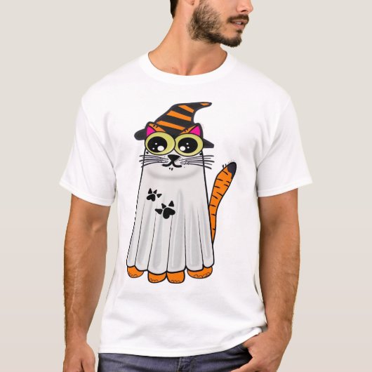 猫の幽霊 オーバーサイズTシャツ Tシャツ (正面)
