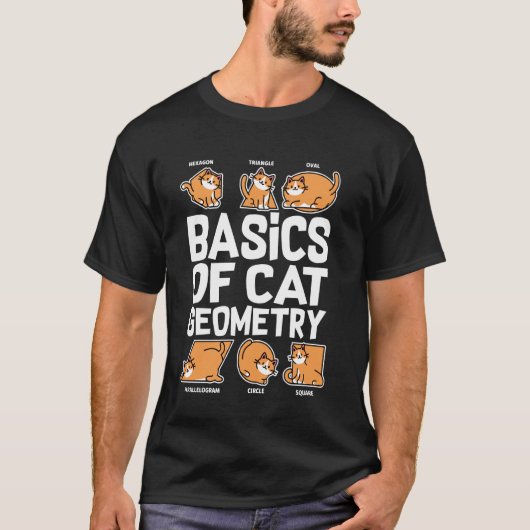 猫の幾何学の基礎 数学教師 猫好きさんに Tシャツ (正面)