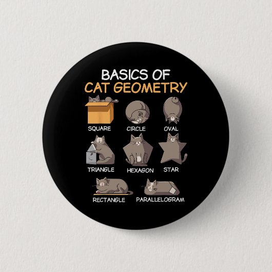 猫の幾何学 数学 楽しい 猫好きなパパへのプレゼント 缶バッジ (正面)