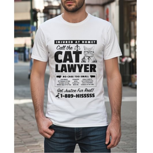 猫の弁護士に電話をかけろ - 笑える猫の弁護士パロディ Tシャツ