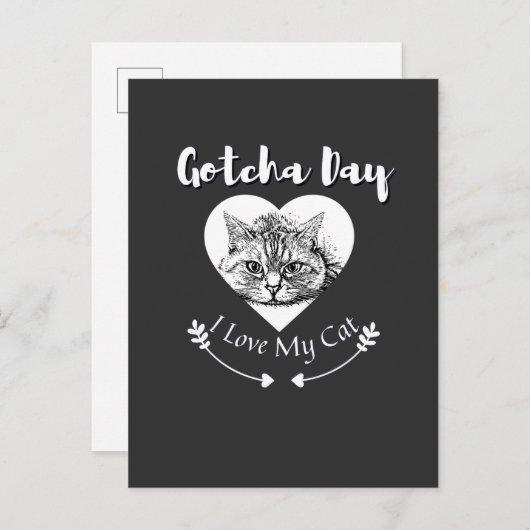 猫の引き継ぎの日-養子縁組の日 案内ポストカード (正面/裏面)