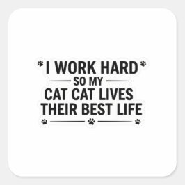 猫の引用ステッカー スクエアシール