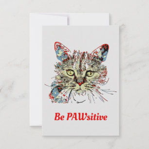 猫の引用文であるおもしろいPAWsitive カード