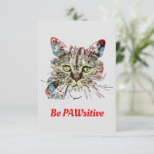 猫の引用文であるおもしろいPAWsitive カード (スタンド正面)
