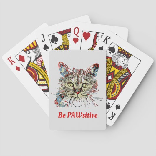 猫の引用文であるおもしろいPAWsitive トランプ (裏面)