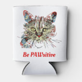 猫の引用文であるおもしろいPAWsitive 缶クーラー (正面)