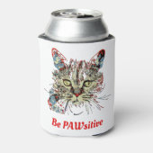猫の引用文であるおもしろいPAWsitive 缶クーラー (缶裏面)