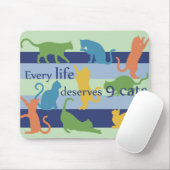 猫の引用文に値する9匹のおもしろい猫の命 マウスパッド (マウス)