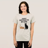 猫の引用文に気を取られおもしろいやすい トライブレンドＴシャツ (正面全面)