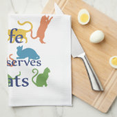 猫の引用文は9匹おもしろいの命だ キッチンタオル (四つ折り)