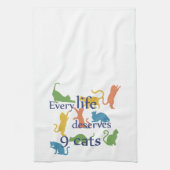 猫の引用文は9匹おもしろいの命だ キッチンタオル (縦)