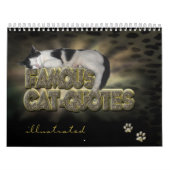 猫の引用文😽カ図解入りの、写真付きのレンダー カレンダー (カバー)