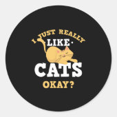 猫の引用文シールがおもしろい好き ラウンドシール (正面)