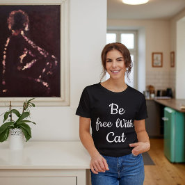 猫の引用文ブラックおもしろいで自由パーソナライズされただ Tシャツ