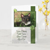 猫の引用文 カード (黄色い花)