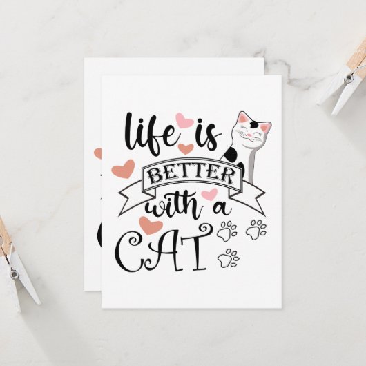 猫の引用文 カード (正面/裏面インサイチュ)