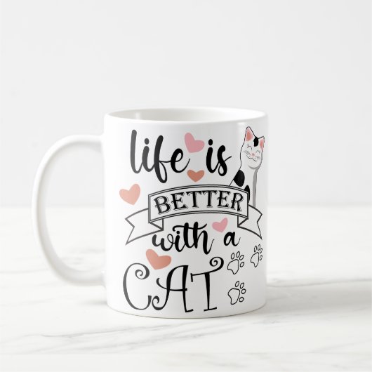猫の引用文 コーヒーマグカップ (左)
