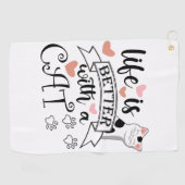 猫の引用文 ゴルフタオル (横)