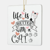 猫の引用文 セラミックオーナメント (左)
