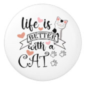 猫の引用文 セラミックノブ (正面)