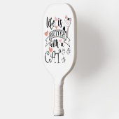 猫の引用文 ピックルボールラケット (左)