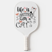 猫の引用文 ピックルボールラケット (正面)