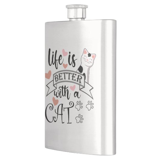 猫の引用文 フラスク (左)